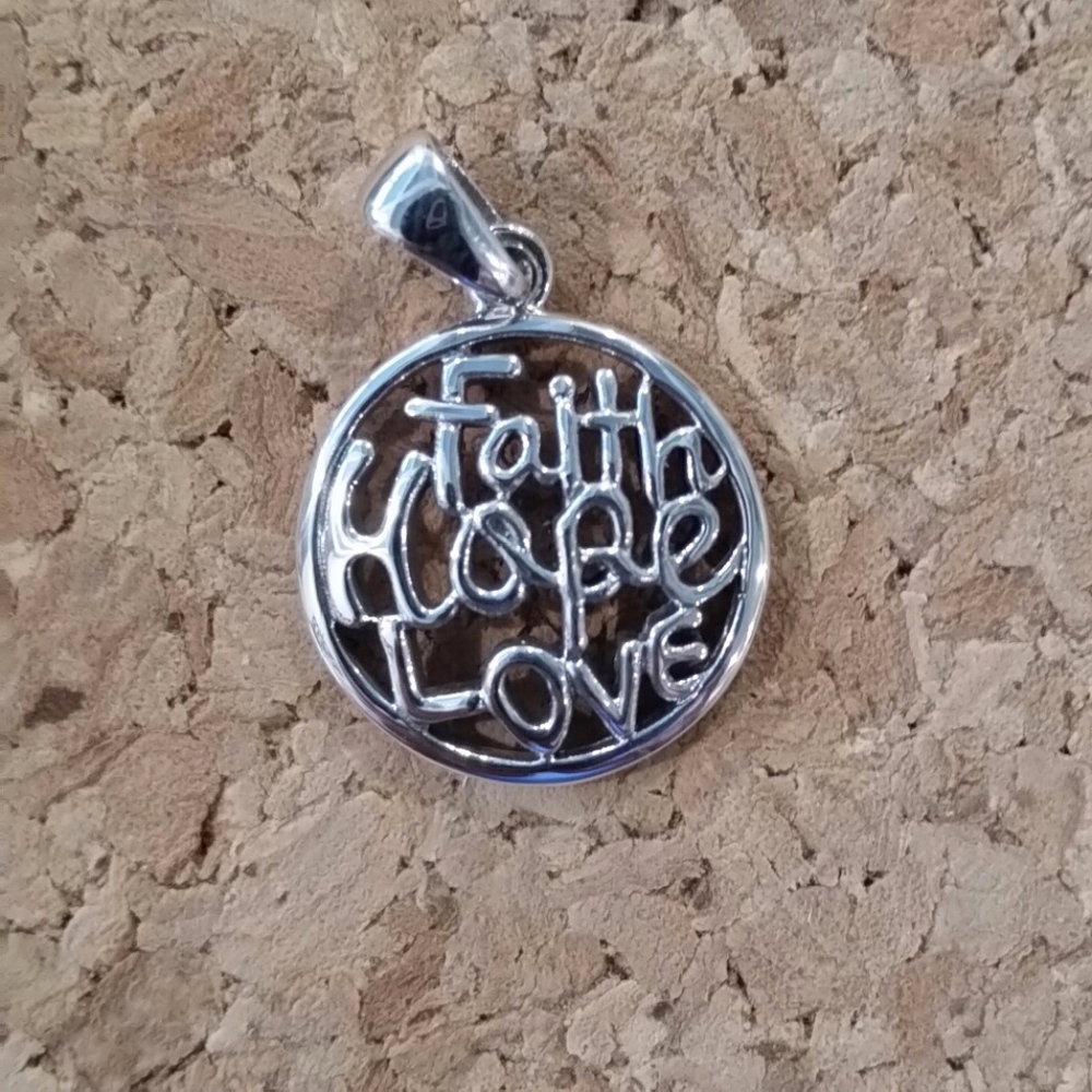 Faith Hope & Love charm for pendant